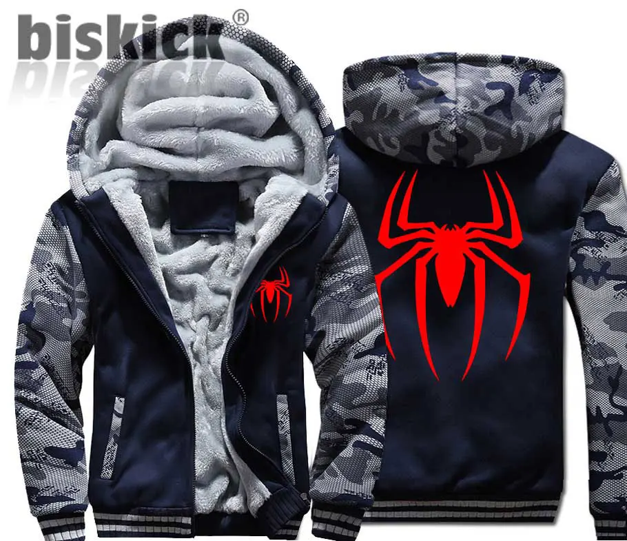 Venom, Человек-паук, камуфляж, для мужчин, wo, теплое толстое пальто, куртка, зимняя, теплая, уличная, в стиле хип-хоп, бархатная толстовка, топ, толстовки, подарок