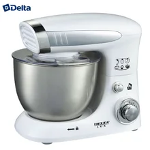 Миксер планетарный DELTA LUX DL-5072Р белый: мощность 950 Вт, чаша из нержавеющей стали-4л, 6 скоростей