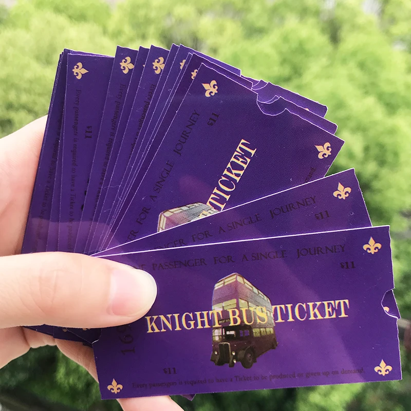 

10pcs/lot Wholesale Wizarding ABS plastic Purple Bus Ticket Knight Bus Screen (Movie) Accurate Limited