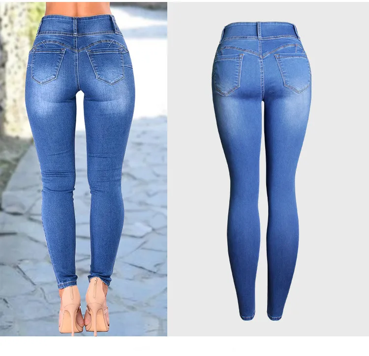 High Waist Jeans Hot Fashion Stretchable Skinny Jeans Women Denim Washed Pencil Pants Full-Length Tight Butt Lift Jeans Female (1)
