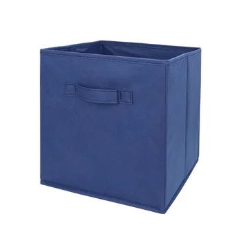

Blue Fabric Cube Storage Bins, Foldable, Premium Quality Collapsible Baskets, Closet Organizer Drawers