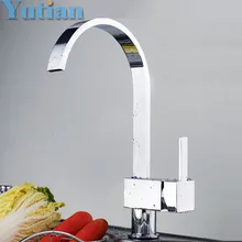 FREE SHIPPING Brass Chrome Taps For Kitchen Sink Kitchen Tap Dual Hole Wall Kitchen Mixer Kitchen Faucet torneira cozinha YT6018