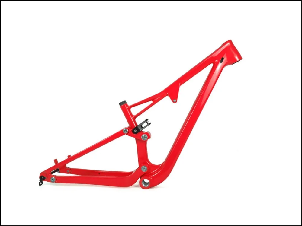 Cheap Spcycle 29er Full Suspension Bicycle Frame T1000 Full Carbon MTB Mountain Bike Suspension Frame 142*12 Thru Axle 165*38mm Travel 2
