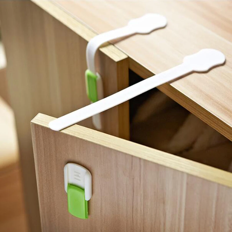 4 قطع الطفل درج قفل todder الطفل الاطفال باب أدراج خزانة قفل أمان الرعاية حماية البلاستيك الغطاء الوردي الأزرق