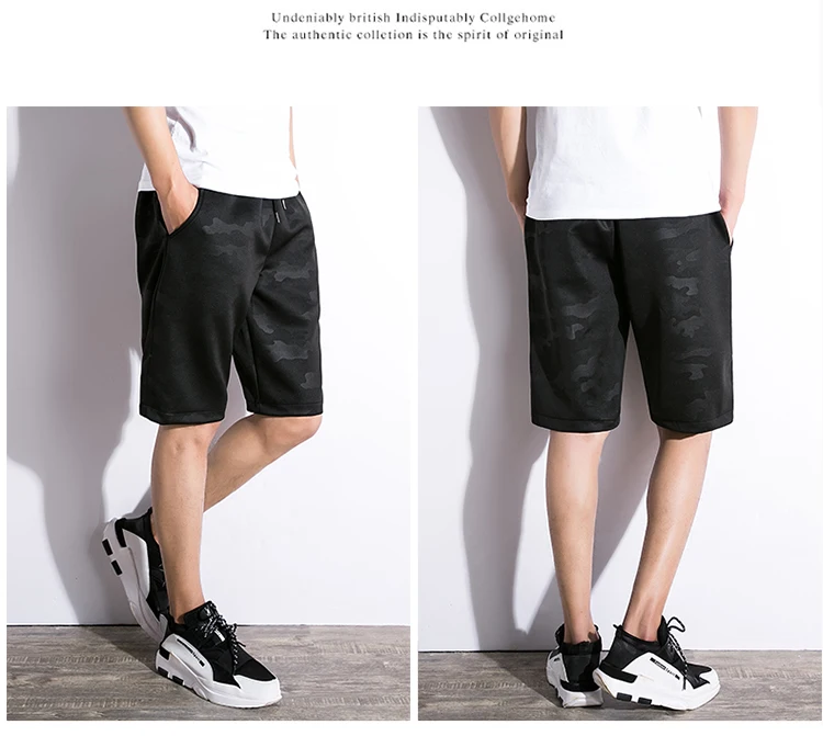 Летние повседневные шорты Для мужчин доска Бермуды Шорты Новая брендовая одежда черные армейские камуфляжные шорты модные эластичные K20