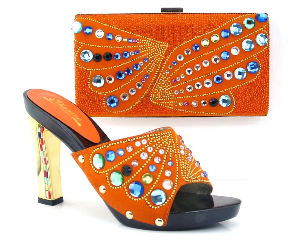 TH26 38 lastest design italian matching shoes and bags italian shoes and bag set with high
