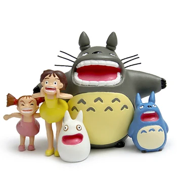 

Studio Ghibli My Neighbor Totoro Shouting Totoro Satsuki Mei Resin Action Figure Toy Classic Toys for Garden Ornaments 5pcs/lot