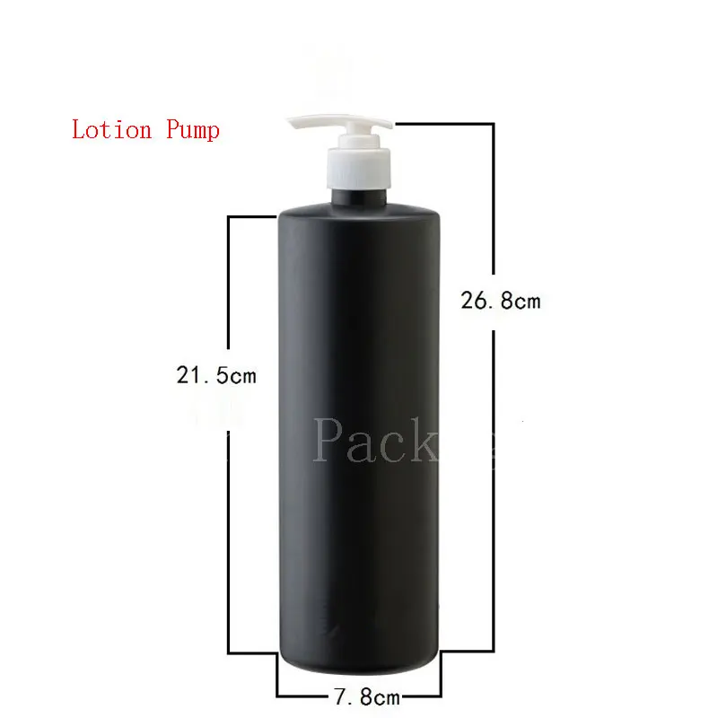 1000 мл черный пустой спрей-насос для лосьона PE бутылки диспенсер пластиковые бутылки для шампуня с заостренным ртом Крышка для мытья тела контейнеры 1л - Цвет: Black Bottle Pump