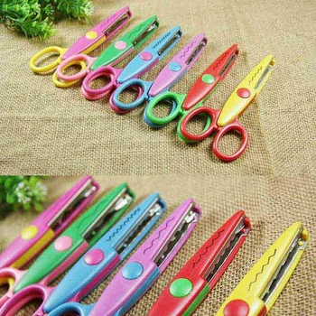 

6pcs Laciness Scissors Decorative Wave Lace Edge Craft Stationery Photos Photograph Scissors DIY For Kids Scrapbook Handmade