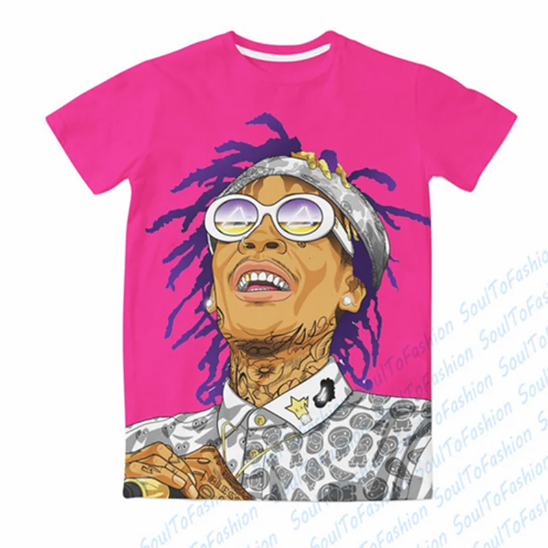 Футболка с 3D принтом Wiz Khalifa мужская и женская Повседневная футболка в стиле хип