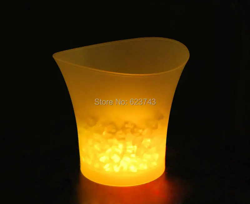 Free Shipping 5L Volume plastic led ice bucket color changing,5L bars nightclubs LED light up ice bucket Champagne beer bucket