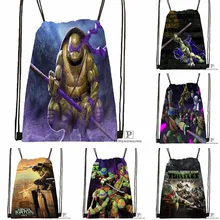 Custom Teenage Mutant Ninja Turtles Drawstring Backpack Bag Cute Daypack Kids Satchel (Black Back) 31x40cm#180531-03-16
