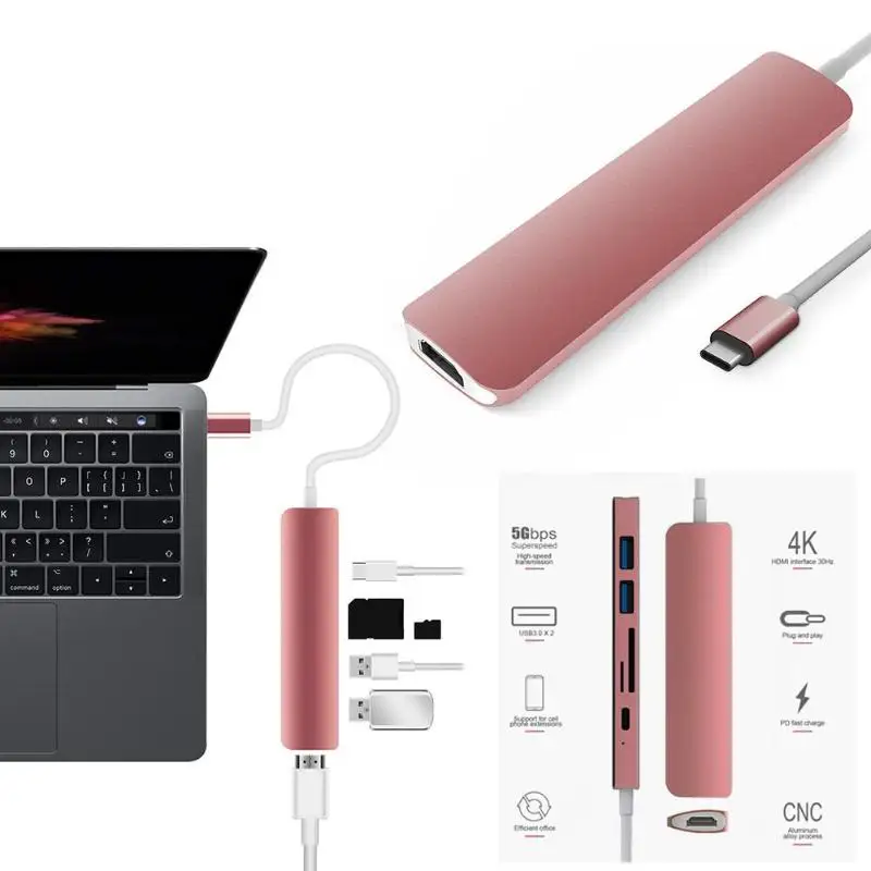 Алюминиевый сплав тип-c USB-C концентратор к 4K HDMI USB 3,0 адаптер для телефона ПК