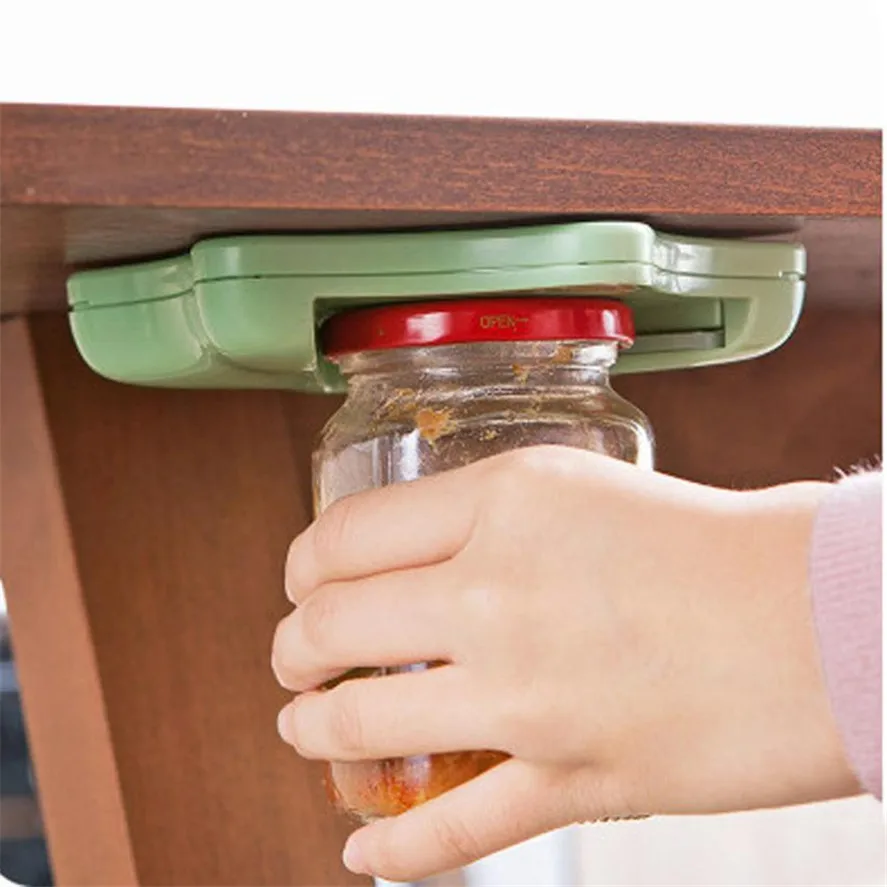 

1pc Multifunctional Jar Opener Under Kitchen Cabinet Counter Top Lid Remover Arthritis Pack Practical Kitchen Opener