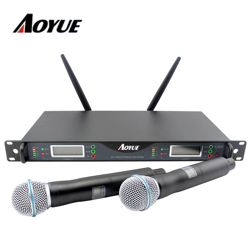 

Aoyue 2 Channel UHF Vocal wireless microphone for stage performance