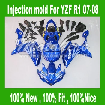 

Injection fairing kit for Yamaha YZF R1 07 08 2007 2008 GOGO!! Blue YZF-R1 07-08 YZF1000 R1 07 08 ABS fairings parts #STBB1