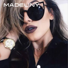 MADELINY, высокое качество, модные женские солнцезащитные очки, кошачий глаз, зеркальные очки, металлическая оправа, солнцезащитные очки «кошачий глаз», женские брендовые дизайнерские очки MA073