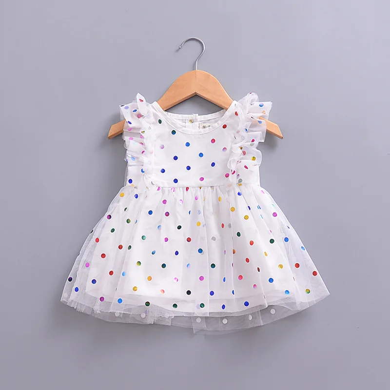 Glittering Baby Girl Summer Dress Colorful Sequins Dot Kids Tulle Tutu Dress for Children Birthday Party Pageant Prom Clothes (3)