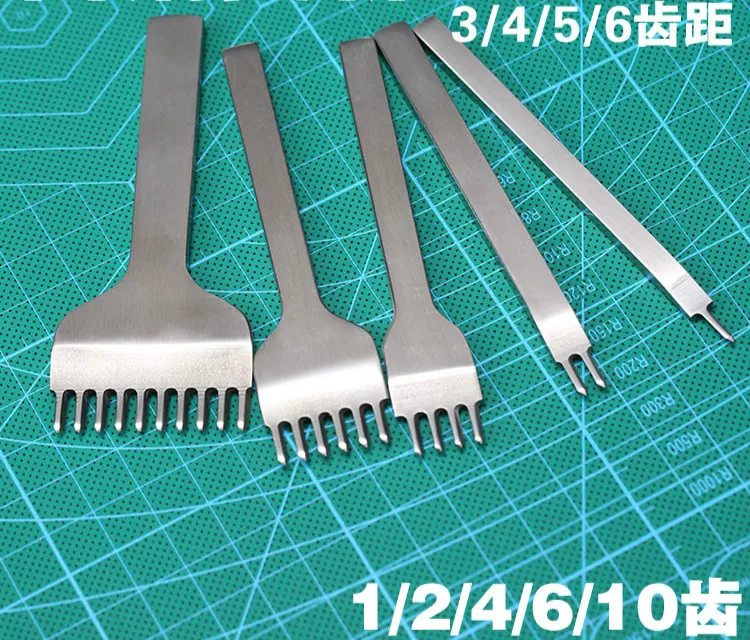 3//4//5mm Leather Craft Tools Hole Punches Stitching Punch Tool 1+2+4+6 10 Prong