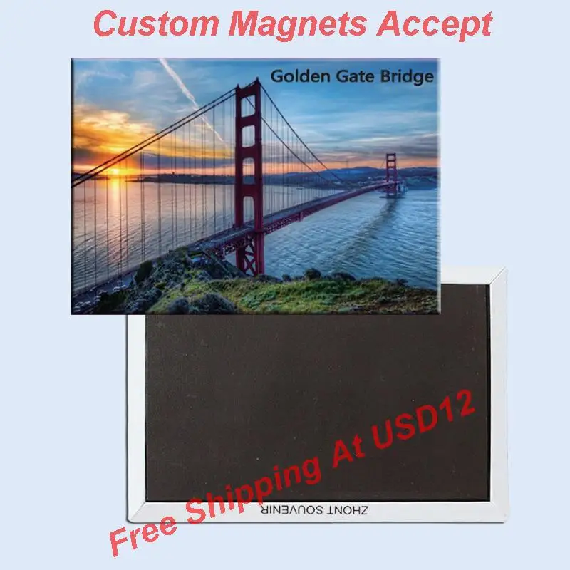 

US California SanDiego Golden Gate Bridge Scene Tourist Metal Fridge Magnet SFM5164