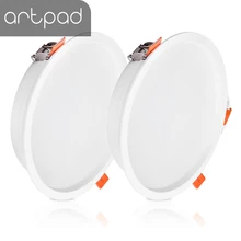 Artpad 2PCS/LOT Ultra Thin 18W LED Downlight AC110V 220V Bedroom Living Room Corridor Flush Mount Mini Ceiling Down Light IP44