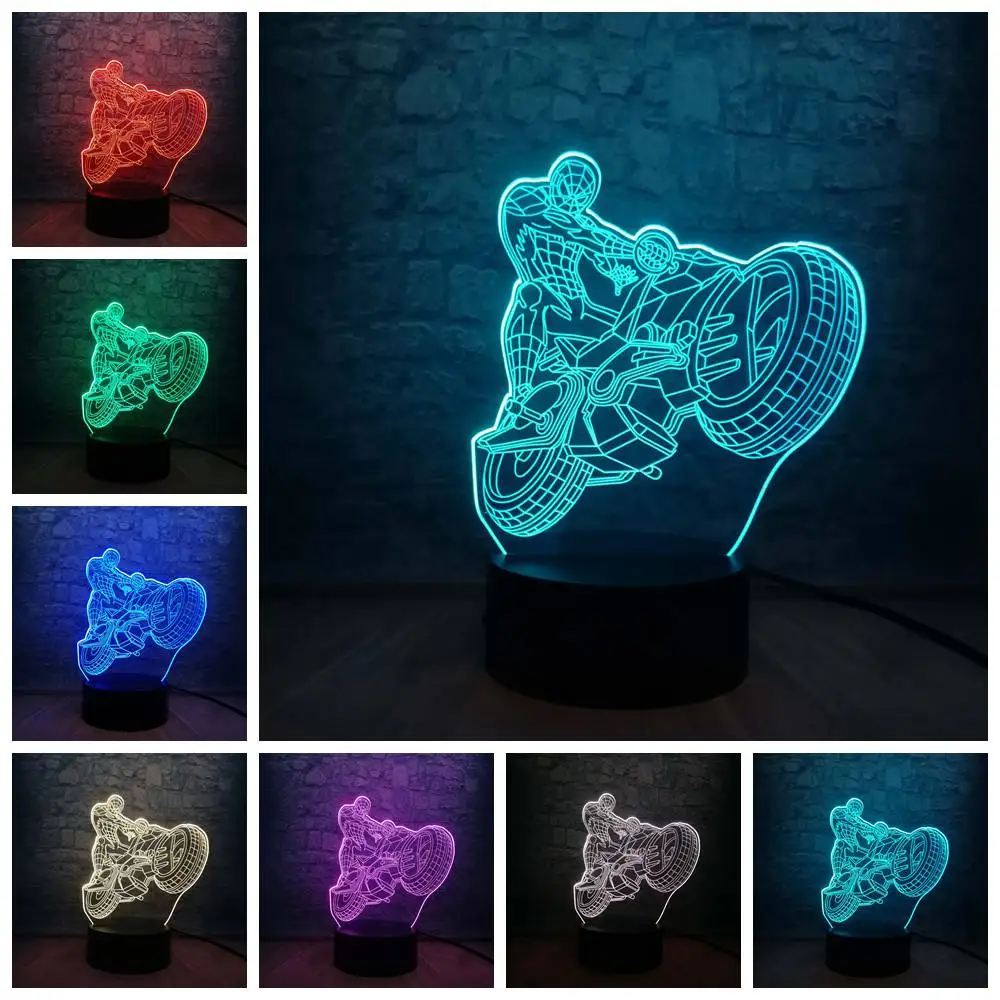 

Marvel Legend Superhero Man Figure Spiderman 3D Lamp 7 Color LED Gradient Night Light Teen Room Decor Kid Creative Festival Gift