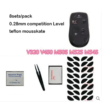 

8sets/pack Hotline Games Mouse skate Logitech5 V320 V450 M505 M525 M54 competition Level 0.28mm Professional Mouse Feet
