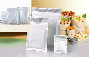 

6*8cm Silver Aluminium Foil Stand Up Zip lock Bag Food Storage Resealable Ziplock Bag 500piece/lot Free shipping