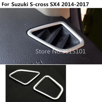 

Car styling cover garnish detector trim front Air condition Outlet Vent 2pcs For Suzuki S-cross scross SX4 2014 2015 2016 2017