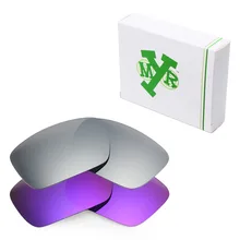 2 пары Mryok Анти-Царапины поляризованные Сменные линзы для солнцезащитных очков Оукли топливных элементов Серебряный Титан и плазменный фиолетовый