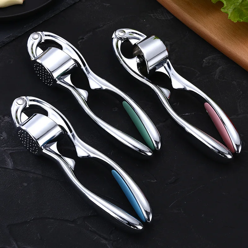 

Stainless Steel Zinc Alloy Crusher Kitchen Round Extrusion Tool Garlic Press Fruit and Vegetable Cooking Tools