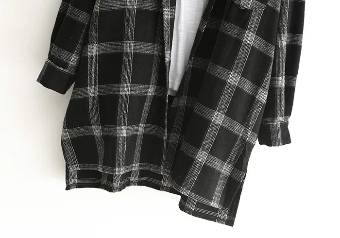 Осень новое поступление плюс размер теплая плотная Корейская блузка фланелевая клетчатая рубашка женская с длинным рукавом Повседневная Свободная рубашка на пуговицах