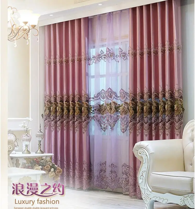 

Simple modern shading gauze curtain finished products package mail floating window cloth bedroom living room european-style delu