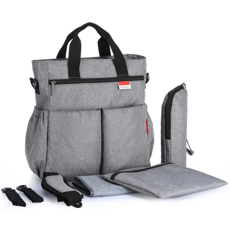 Многофункциональные сумки для подгузников, сумка для мам, сумки для подгузников для мам, сумки для подгузников в цветочном стиле, сумка для детских колясок, сумка для ухода за ребенком - Цвет: Gray