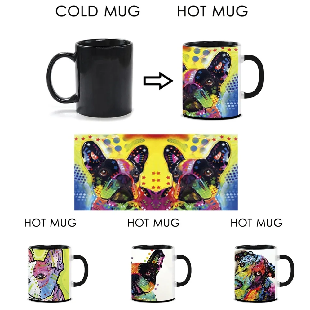 Cute Dog Magic Mug Heat Sensitive Color Changing Coffee Mugs 350ml 11 ...