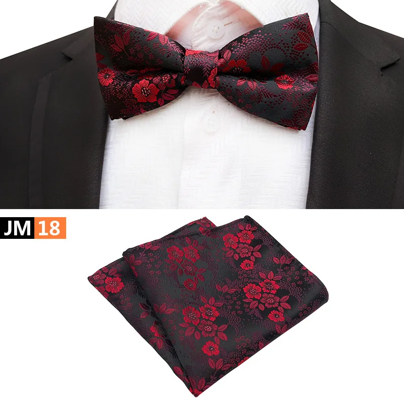 2019 Новый сливовый 18-цветной галстук-бабочка и карманный набор полотенец Полиэстер Печатный Жених Свадебный галстук-бабочка Модный