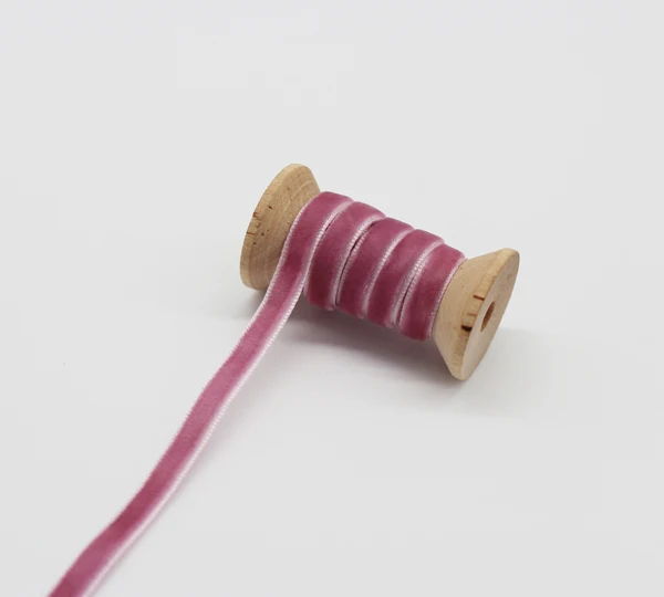 1/" 3 мм 1/4" 6 мм 3/" 9 мм бархатная лента без эластичной ткани для самостоятельного изготовления подарочной коробки декоративная обертка - Цвет: 6mm Dark Pink