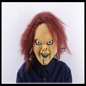 

Freeshipping High Quality Halloween Creepy Scary CHUCKY Mask Latex Full Head Badboy Mask Adult Costume Ghost Mask in stock