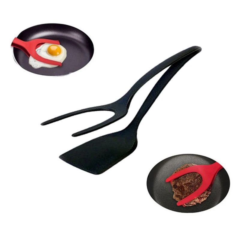 

Pancake Toast Omelette Overturned Spatula Silicone Omelet Spatula Toast Fried Egg Clip Kitchen Tools Accessories