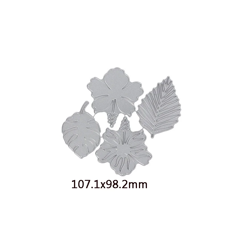 Дикие цветы широколистный цветок гибискуса цветок лотоса кактус папоротники растения металлические режущие штампы для DIY бумажные карточки для скрапбукинга ремесло Новинка - Цвет: Picture 11