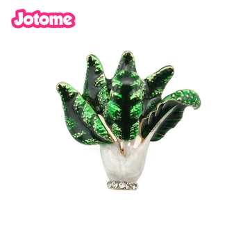 

Green enamel crystal Cabbage Vegetables Plant Corsage Clips scarf pin brooches For Suit Women