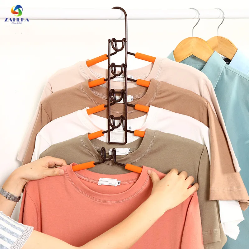 

Magic Clothes Storage Steel Drying Racks Fish Bone Multi-layer Clothes Hanger Wardrobe Organizer Clothing Support