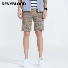 Мужские джинсы denyblood шорты Лето Новое поступление мужские брюки с принтом стрейч Повседневные Шорты Капри пляжные шорты-бермуды 2201C
