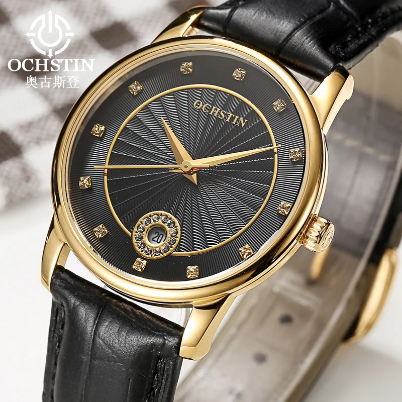 

OCHSTIN New Fashion Women Watch Leather Strap Quartz Bracelet Watches Ladies Waterproof Luxury Wristwatch Relojes 2018