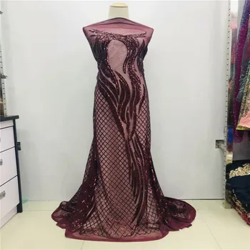 

Wholesale Sequin Lace Fabric 2019 African Lace fabric with Sequins High Quality White Sequin Fabric HJ1497-1