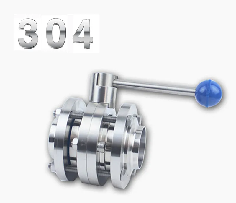 

1PC 2.5" Sanitary Stainless 304 Tri-Clamp Three-piece Type Butterfly Valve