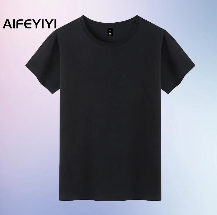 

2018 summer men's cotton t-shirt men's solid color short-sleeved t-shirt