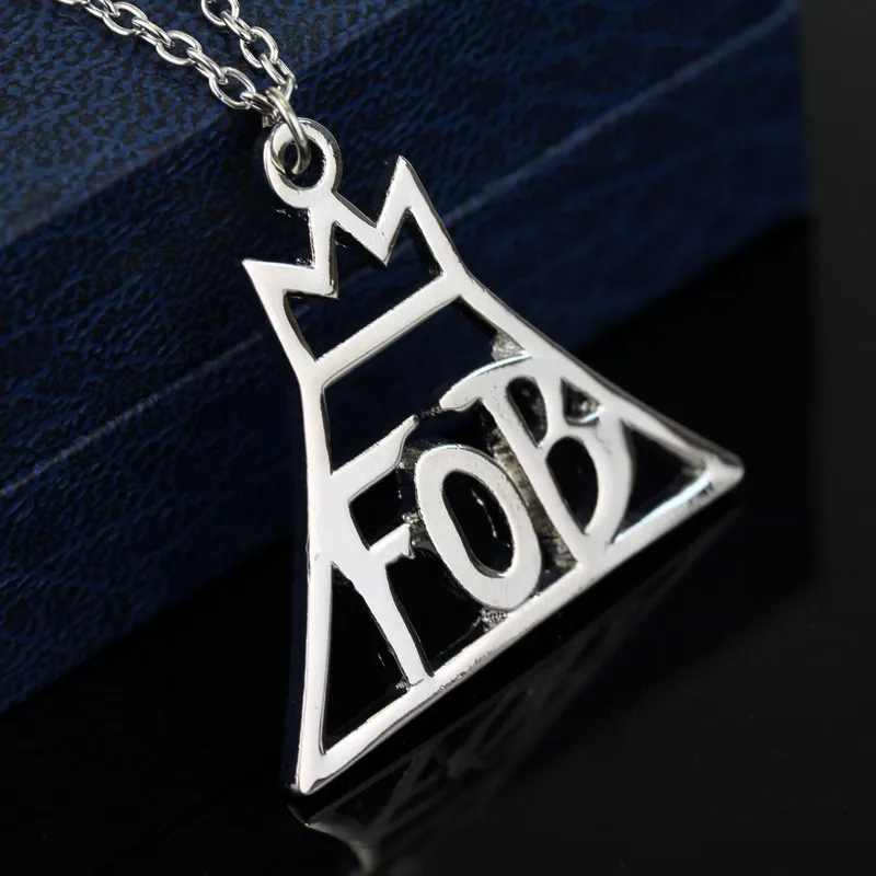 Модная Рок-Группа Fall Out Boy FOB рок музыка логотип ожерелье классическая музыка ювелирные изделия Черная вуаль невесты рок-музыка логотип BVB ожерелье
