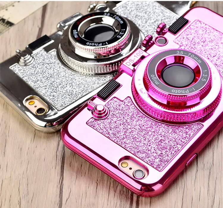 Блестящий зеркальный чехол-подставка для камеры iPhone XS Max XR X 10 8 7 6 6s Plus 7Plus 8Plus Блестящий блестящий чехол для телефона s coque