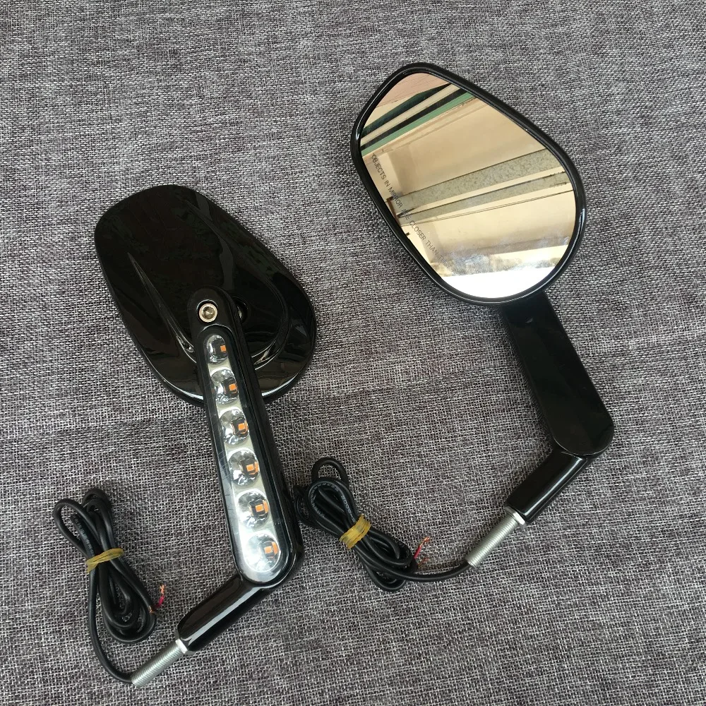 

Black Rear View Mirrors Muscle LED Turn Signals Light case for Harley V-ROD V ROD VRSCF
